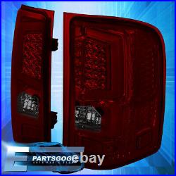 For 07-13 Chevy Silverado 1500 2500HD 3500HD LED Tube Tail Lights Lamp Red Smoke
