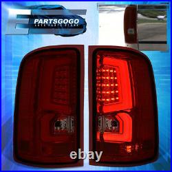 For 07-13 GMC Sierra 1500 2500HD 3500HD LED Brake Tail Lights Lamps Red Smoked