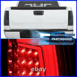 For 07-13 GMC Sierra 1500 2500HD 3500HD LED Brake Tail Lights Lamps Smoked Lens
