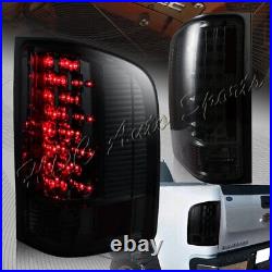 For 07-13 Silverado 1500 2500 3500 LED Smoked Lens Rear Brake Tail Lights Lamps