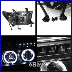For 07-13 Tundra Black CCFL Halo Projector Headlights + LED Tail Lights