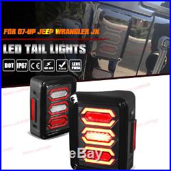 For 07-17 Jeep Wrangler JK LED Tail Light Rear Brake Reverse Turn Signal Lamp