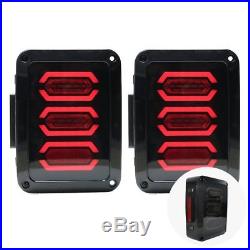 For 07-17 Jeep Wrangler JK LED Tail Light Rear Brake Reverse Turn Signal Lamp