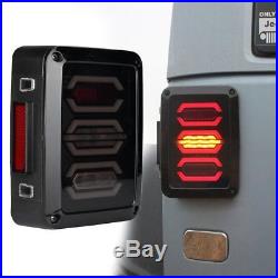 For 07-17 Jeep Wrangler JK LED Tail Light Rear Brake Reverse Turn Signal Lamp