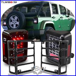 For 07-17 Jeep Wrangler JK LED Tail Lights Brake Reverse Rear Turn Signal Lamp