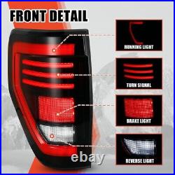 For 09-14 Ford F-150 F150 Pickup Sequential LED Tail Lights Lamps Smoke Lens Set