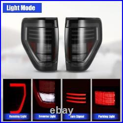 For 09-14 Ford F-150 F150 Pickup Sequential LED Tail Lights Lamps Smoke Lens Set