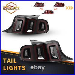 For 10-14 Ford Mustang LED Tail Lights Sequential Signal Rear Brake Lamps Pairs