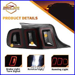 For 10-14 Ford Mustang LED Tail Lights Sequential Signal Rear Brake Lamps Pairs