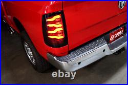For 10-18 Dodge Ram 1500 2500 Luxx Black Sequential LED Tail Lights Lamps Pair
