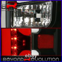 For 14-18 Chevy Silverado Black Housing LED Tail Lights Brake Signal Lamps Set
