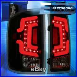 For 14-18 Chevy Silverado LED Tail Lights Brake Lamps Black Housing Smoked Lens