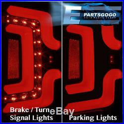 For 14-18 Chevy Silverado LED Tail Lights Brake Lamps Black Housing Smoked Lens