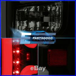 For 14-18 Chevy Silverado LED Tail Lights Brake Lamps Black Housing Smoked Lens