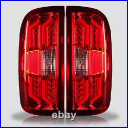 For 14-18 Chevy Silverado Red Lens LED Tail Lights Taillight Assembly Pair L+R