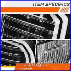For 14-21 Toyota Tundra Black Housing Clear Lens LED Tail Lights Stop Lamps Pair