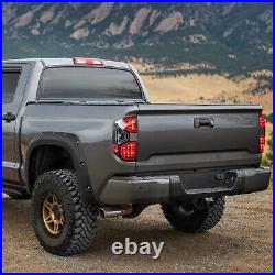For 14-21 Toyota Tundra Black Housing Clear Lens LED Tail Lights Stop Lamps Pair