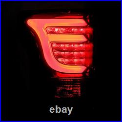 For 15-20 Ford F150 AlphaRex PRO-Series LED Tail Lights Black Housing Smoke Lens