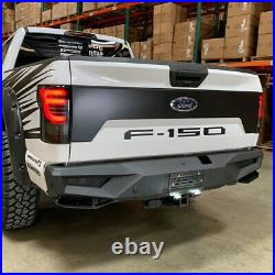 For 15-20 Ford F150 AlphaRex PRO-Series LED Tail Lights Black Housing Smoke Lens