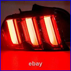 For 15-20 Ford Mustang Euro Smoke Lens LED Sequential Turn Signals Tail Lights