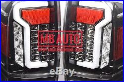 For 16 17 18 Toyota Tacoma TRD SR SR5 Fiber Optic LED Tail Lights Black Clear