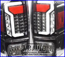 For 16 17 18 Toyota Tacoma TRD SR SR5 Fiber Optic LED Tail Lights Black Clear