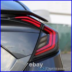 For 16-20 Honda Civic Smoke Glossy Black Tail Lights+LED DRL Sequential Signal