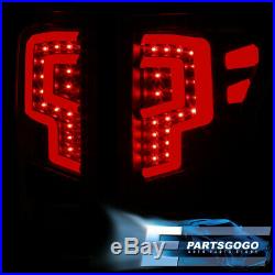 For 18-20 Ford F150 Black LED Tube Streak Tail Light Brake Lamps Assembly Lh+Rh