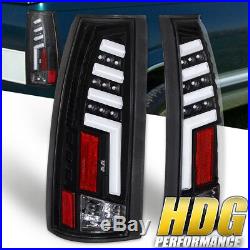 For 1988-1998 Chevy GMC C/K 1500 2500 Black Housing LED Clear Lens Tail Light