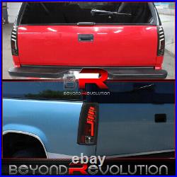 For 1988-1998 Chevy GMC C/K C1500/K1500 White LED Tube Black Tail Lights Lamps