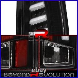 For 1988-1998 Chevy GMC C/K C1500/K1500 White LED Tube Black Tail Lights Lamps