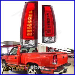 For 1988-1999 C-Bar LED Red Taillights Chevy/GMC C10 C/K Silverado Tahoe Sierra