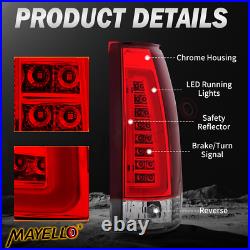 For 1988-1999 C-Bar LED Red Taillights Chevy/GMC C10 C/K Silverado Tahoe Sierra