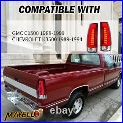 For 1988-1999 C-Bar LED Red Taillights Chevy/GMC C10 C/K Silverado Tahoe Sierra
