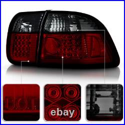 For 1996-1998 Honda Civic Sedan Lumileds LED Red Smoked Tail Lights brake Lamps