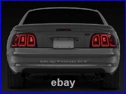 For 1996-1998 Mustang Raxiom Icon LED Tail Lights Black Housing Smoked Lens