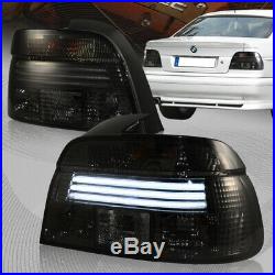 For 1997-2000 BMW E39 528i/540i/M5 LED Chrome Housing Smoke Lens Tail Lights