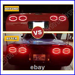 For 1997-2004 Chevy C5 Corvette Halo LED Tail Lights Lamp with Hyperflash Harness