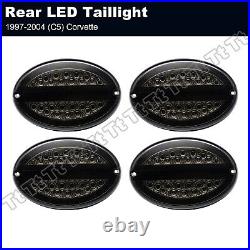 For 1997-2004 Chevy C5 Corvette Halo LED Tail Lights Lamp with Hyperflash Harness