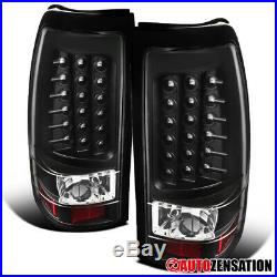For 1999-2002 Chevy Silverado GMC Sierra 1500 Black LED Tail Lights Brake Lamps