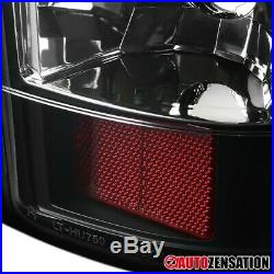 For 1999-2002 Chevy Silverado GMC Sierra 1500 Black LED Tail Lights Brake Lamps