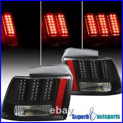 For 1999-2004 Ford Mustang LED Sequential Tail Lights Signal Brake Lamps Black