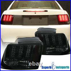 For 1999-2004 Ford Mustang LED Sequential Tail Lights Signal Brake Lamps Smoke