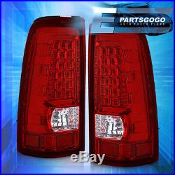 For 1999-2006 Chevy Silverado 1500/2500 Hd Led Tail Lights Rear Lamps Red Lens