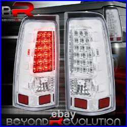 For 1999-2006 Chevy Silverado 1500 Chrome Clear LED Brake Tail Lights Lamps Set