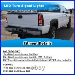 For 1999-2006 Chevy Silverado 1999-02 GMC Sierra 1500 2500 3500 LED Tail Lights