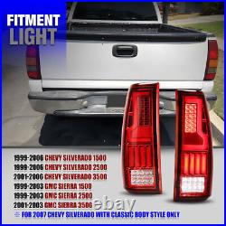 For 1999-2006 Chevy Silverado/99-2002 GMC Sierra 1500 2500 3500 LED Tail Lights