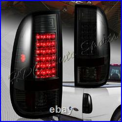 For 1999-2007 Ford F250 Super Duty Styleside Smoke Housing LED Tail Lights Lamps