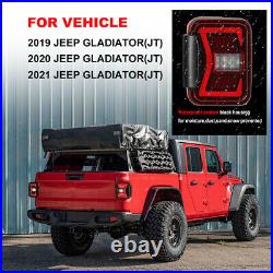 For 19 21 Jeep Gladiator JT LED Tail Lights Turn Signal Sequential With DRL Bar