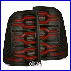 For 19-24 Ram 1500 Black Red Smoke Lens Luxx Sequential LED Tail Lights Lamps